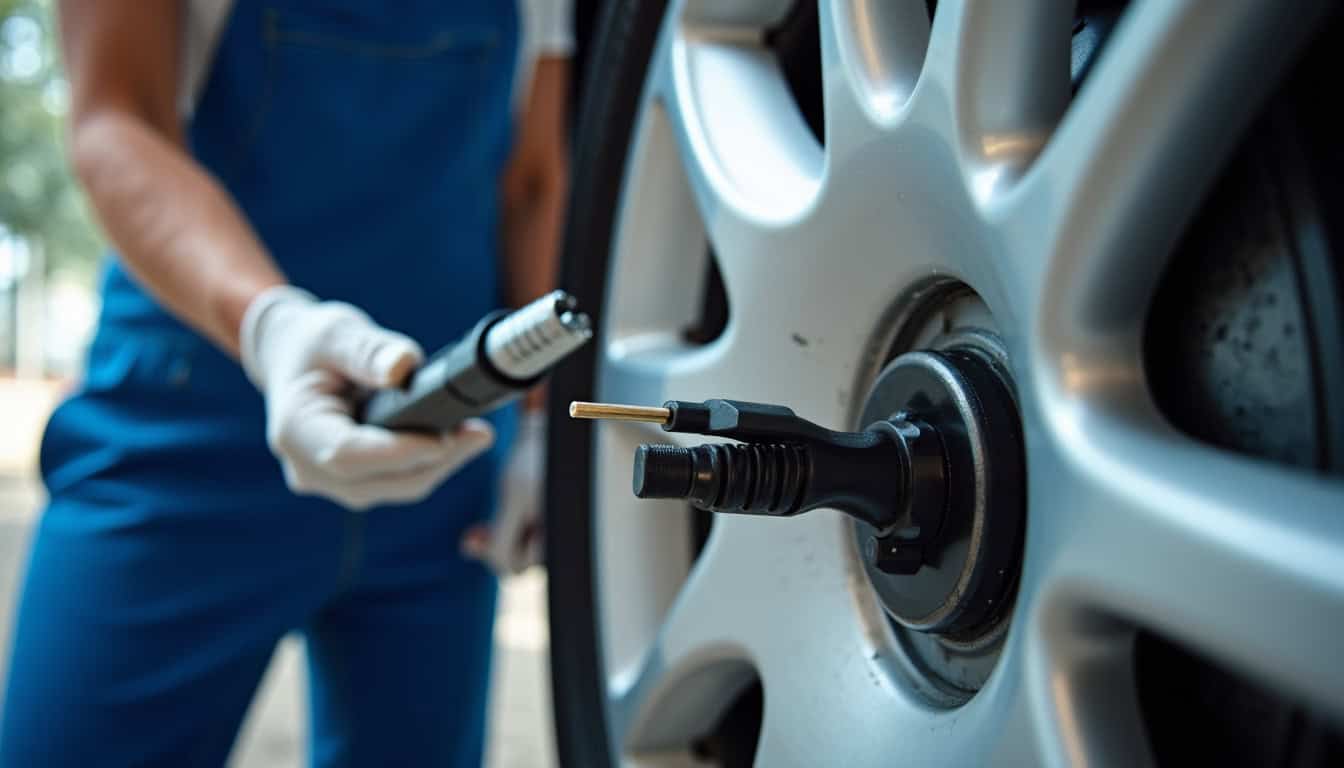 Tireur en train de nettoyer la lame et vérifier les contacts électriques de son fleuret