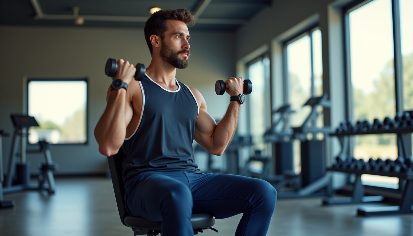 Pratiquant réalisant une variation du Curl Zottman assis sur un banc incliné pour isoler les biceps