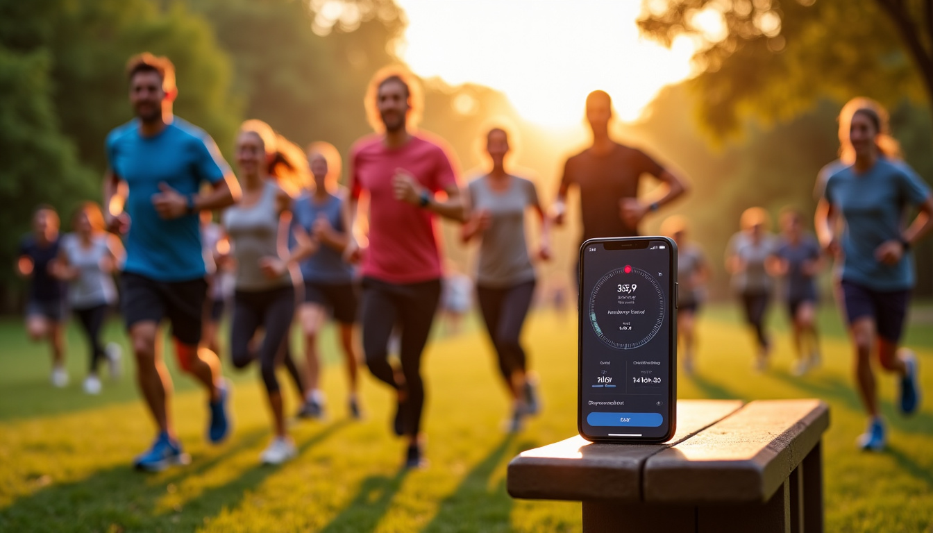 Utilisateurs participant à un défi sportif collectif via l’application Noomba Sport