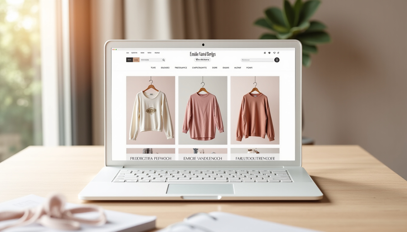 Affichage des vêtements Emilie Van Den Bergh sur une plateforme de e-commerce