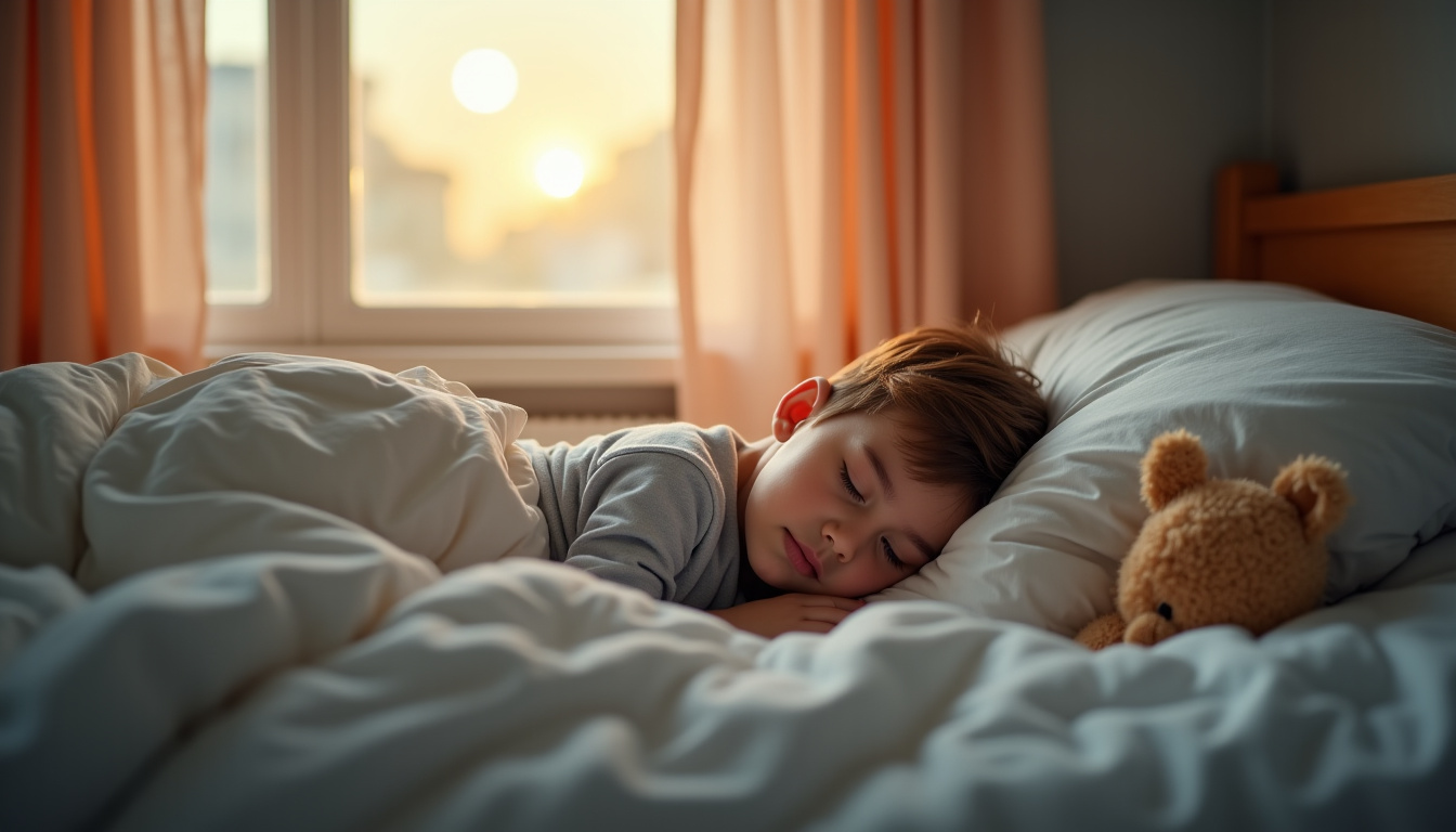 Enfant dormant paisiblement dans son lit, illustrant les besoins spécifiques en sommeil selon l