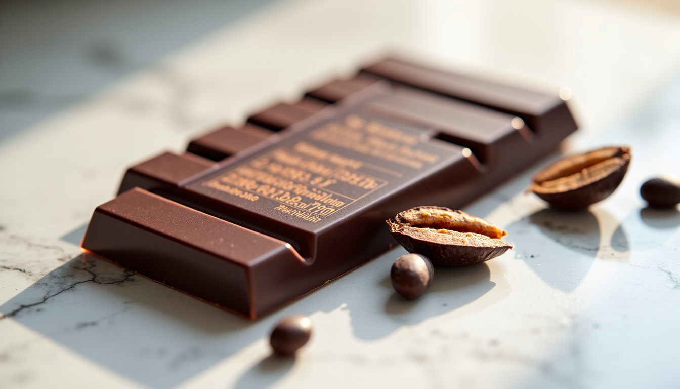 Exemple d’étiquette de cacao maigre avec focus sur la teneur en matières grasses et l’origine